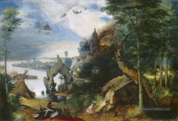  Man Tableaux - Paysage Avec La Tentation De Saint Antoine Flamand Renaissance Paysan Pieter Bruegel l’Ancien